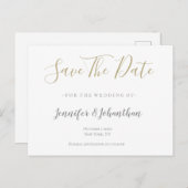 Zilveren & gouden bruiloft bewaar de datumkaarten aankondigingskaart (Voorkant / Achterkant)