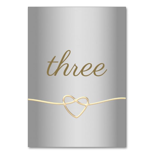 Zilveren Gouden Script Tafelnummer Bruiloft (Voorkant)