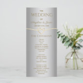 Zilveren Grijs Huwelijk Programma (Staand voorkant)