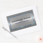 Zilveren Grijs Roestvrij Staal Kijk Blauw Accenten Rechthoekige Sticker (Envelop)