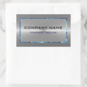 Zilveren Grijs Roestvrij Staal Kijk Blauw Accenten Rechthoekige Sticker (Tas)