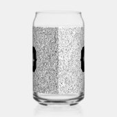 Zilveren grijs sprankelt girly bling Custom Monogr Blikvorm Glas (Rechts)