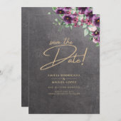 Zilveren grijze bes bloemige bruiloft winter herfs kaart (Voorkant / Achterkant)