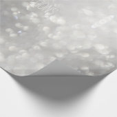 Zilveren Grijze Bokeh Elegante Gefeliciteerd Custo Cadeaupapier (Hoek)