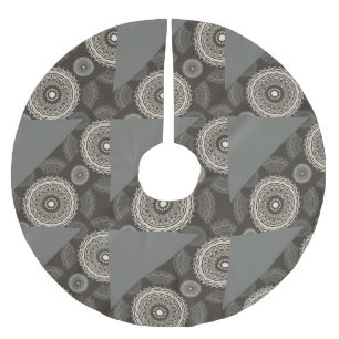 Zilveren Grijze Cirkels Abstract Kerstboom Rok