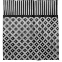 Zilveren Grijze Diamanten en Strepen Patroon