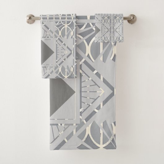 Zilveren Grijze Diamanten Handdoek Set (Insitu)