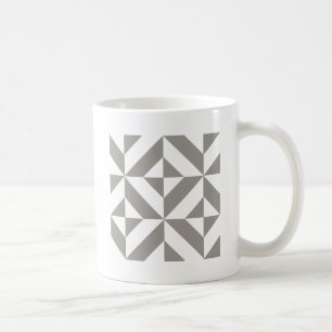 Zilveren grijze geometrische art deco koffiemok