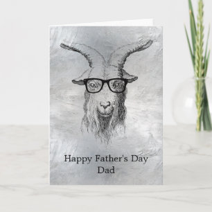 Zilveren Grijze Hipster Geit Kaart