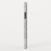 Zilveren Grijze Sneeuwvlokken Kerstvakantie Monogr Case-Mate iPhone Case (Achterkant/rechts)