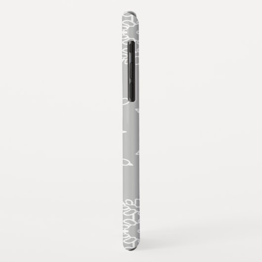 Zilveren Grijze Sneeuwvlokken Kerstvakantie Monogr Case-Mate iPhone Case (Achterkant/links)