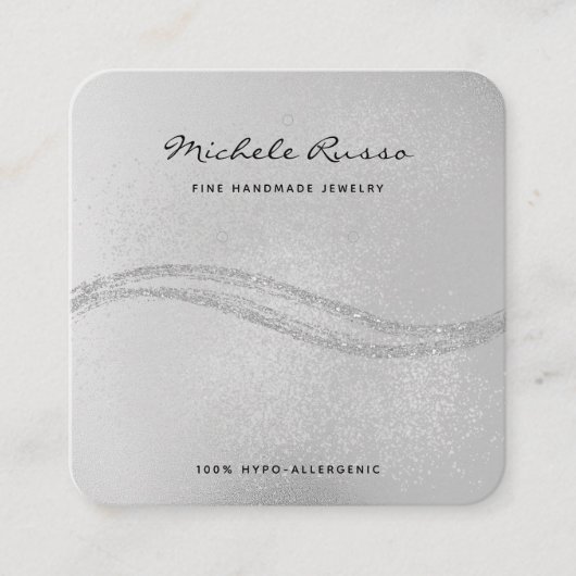 Zilveren Handgemaakte QR Code Sieraden Display Kaa Contactkaartje (Voorkant)