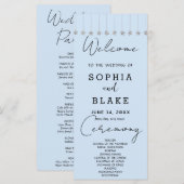 Zilveren hangende sterren lichtblauw bruiloft prog (Voorkant / Achterkant)