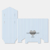 Zilveren hart blauw en wit douchefeest bedankdoosjes (Ongevouwen)