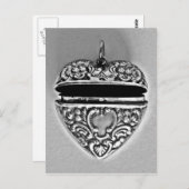  zilveren hart briefkaart (Voorkant / Achterkant)