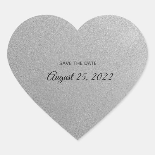 Zilveren Hart met Tekst Stickers (Voorkant)