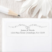 Zilveren harten & Sparkle bruiloft Adresetiketten Etiket (Insitu)