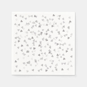 Zilveren Hartjes Confetti Servet