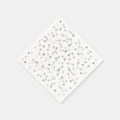 Zilveren Hartjes Confetti Servet (Hoek)