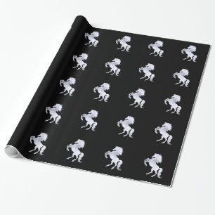 Zilveren hengst Zwart Cadeaupapier