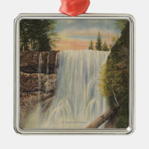 Zilveren Herfsten op Silver Creek, Oregon Uitzicht Metalen Ornament