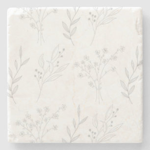 Zilveren hoek Floral Boho bruiloft Stenen Onderzetter