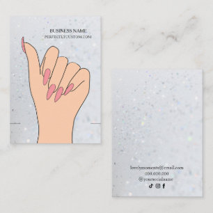 Zilveren Holografische Glitter Armband Display Kaa Visitekaartje