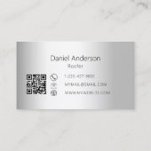 Zilveren huis dak moderne QR-code Visitekaartje (Achterkant)