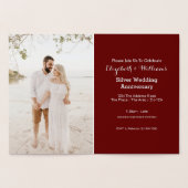 Zilveren Huwelijk 25e Verjaardag Folie Kaarten (Binnen)