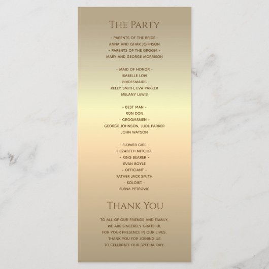 Zilveren Huwelijksfeest Programma (Achterkant)