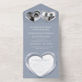 Zilveren huwelijksjubileum 25 jaar feest evenement all in one uitnodiging (Binnen)