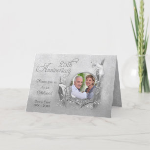 Zilveren Huwelijksjubileum Calla Foto Uitnodiging