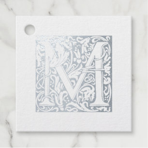 Zilveren Huwelijksjubileum Monogram Verlichte Lett Bedankjes Labels