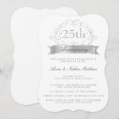 Zilveren Huwelijksjubileum Uitnodiging 25 Jaar (Voorkant / Achterkant)