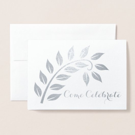 Zilveren Huwelijksjubileum Uitnodiging met Foto na (Voorkant met envelop)