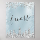 Zilveren ijsblauwe sneeuwden zijn gunstig voor vri poster (Voorkant)
