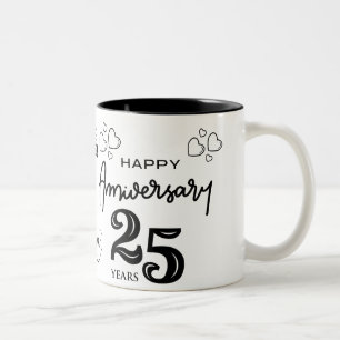 zilveren jubileumgeschenk tweekleurige koffiemok