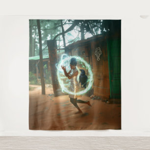 Zilveren jurk Priesteres Occult Dark Witchy AI Art Wandkleed