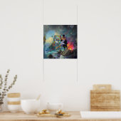 Zilveren jurk Priesteres Witchy AI Art Matte Value Poster (Keuken)