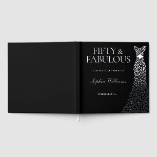 Zilveren jurk Vijftig & Fabulous 50ste verjaardags Gastenboek