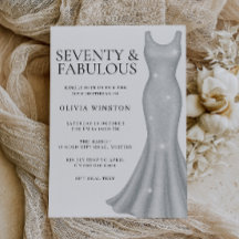 Zilveren jurk vrouwen 70ste verjaardagsfeest