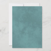 Zilveren Kant Teal & Witte Elegante Trouwreceptie Kaart (Achterkant)