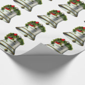 Zilveren kerstballonnen cadeaupapier (Hoek)