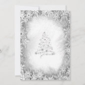 Zilveren kerstboom, boog grijs kerstfeest kaart (Achterkant)