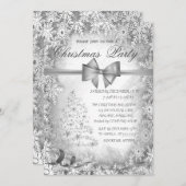 Zilveren kerstboom, boog grijs kerstfeest kaart (Voorkant / Achterkant)