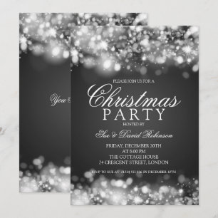 Zilveren Kerstfeest Sparkling Lights Kaart