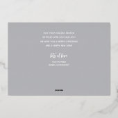 Zilveren Kerstkaart Script Folie Feestdagenkaart (Achterkant)