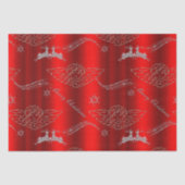 Zilveren Kerstmis Magisch Rood Tissuepapier (Voorkant)