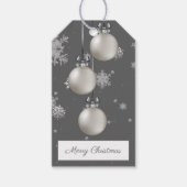 Zilveren kerstsierbloemen Label Cadeaulabel (Voorkant)