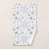 zilveren kerstsnowflakes op winterwit bad handdoek (Handdoek)